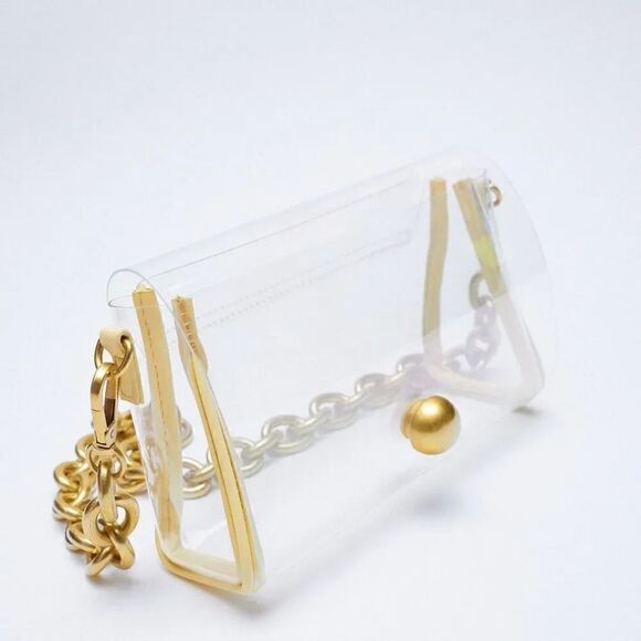 LAST 1!🔥ZARA CHAIN STRAP VINYL SHOULDER BAG - Picture 4 of 8